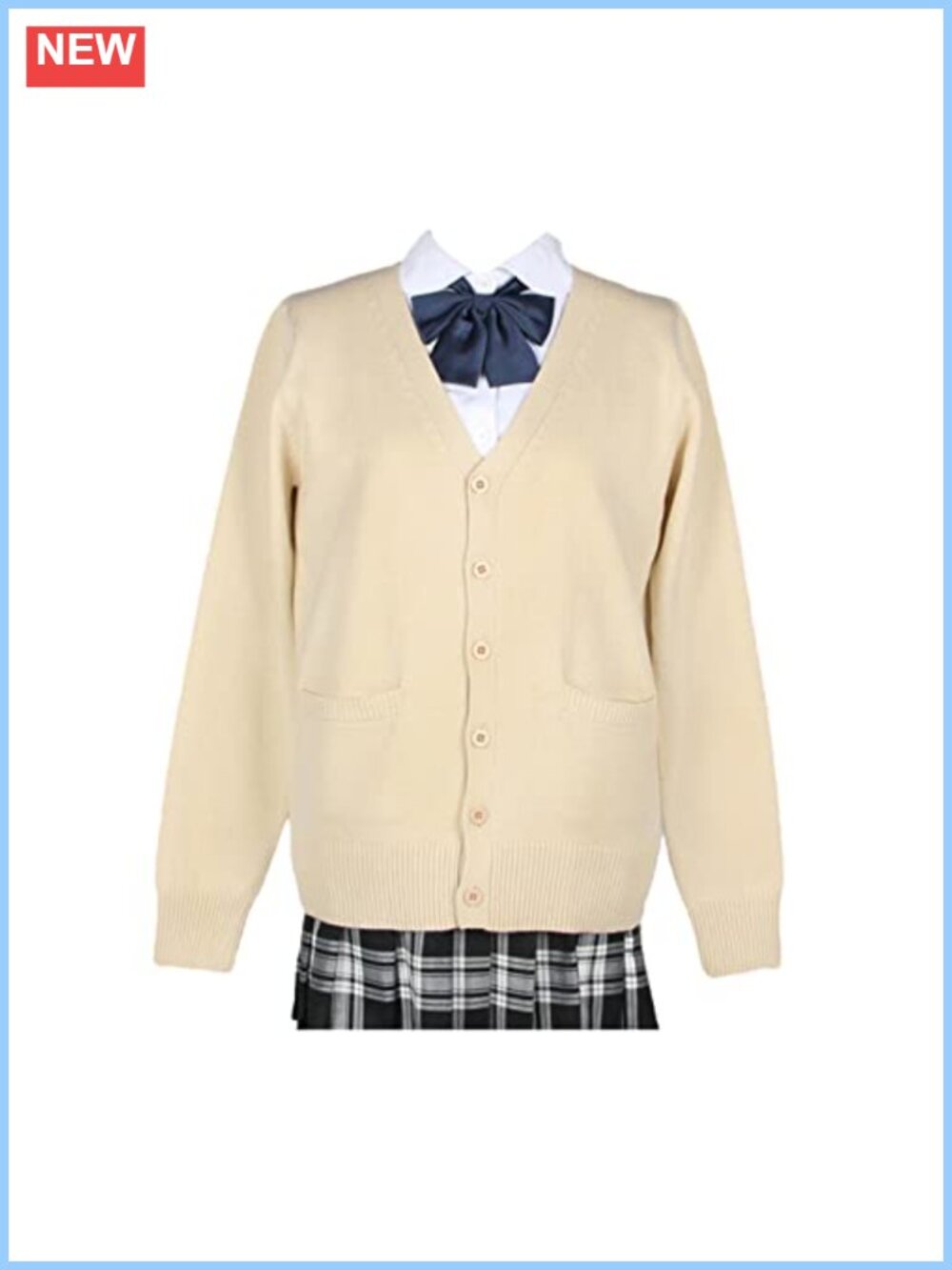 V-Neck Button Down Knit Cardigan Sweater with Pockets Long Sleeve Cotton